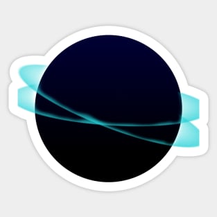 Blue ringed planet Sticker